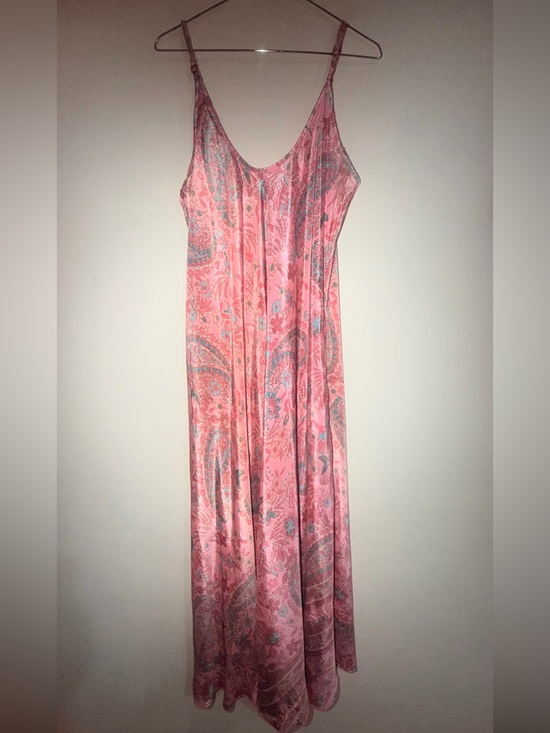 Karma Highway Dresses & Skirts - Pink Paisley Maxi Slip Dress with Delicate Straps